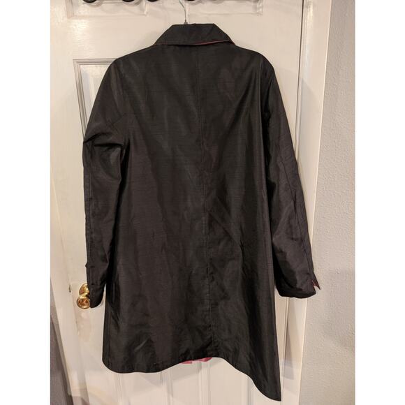 London Fog Vintage Women's Black And Pink Reversible Rain Coat Medium - Picture 3 of 7